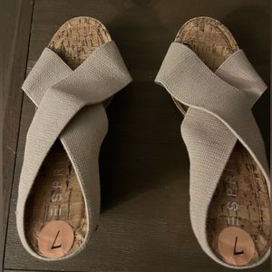 ESPRIT Cork Wedge Sandals Size 7